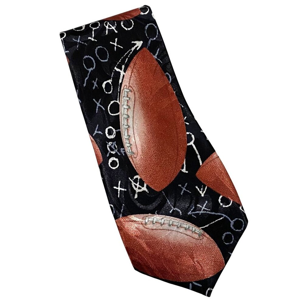 Steven Harris Football Plays Mens Tie Metallic Coach Sports‎ Athlete Novelty Vtg